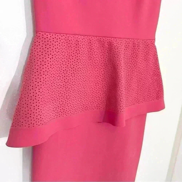 Chiari‎ Boni La Petite Robe Peplum Laser Cut Dress | Pink Peach | SZ 8 - Picture 9 of 14